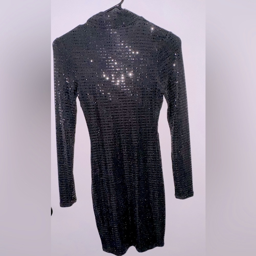 Fashion Nova Irreplaceable Metallic Mini Dress - Black/Copper, Size XS - Picture 5 of 8
